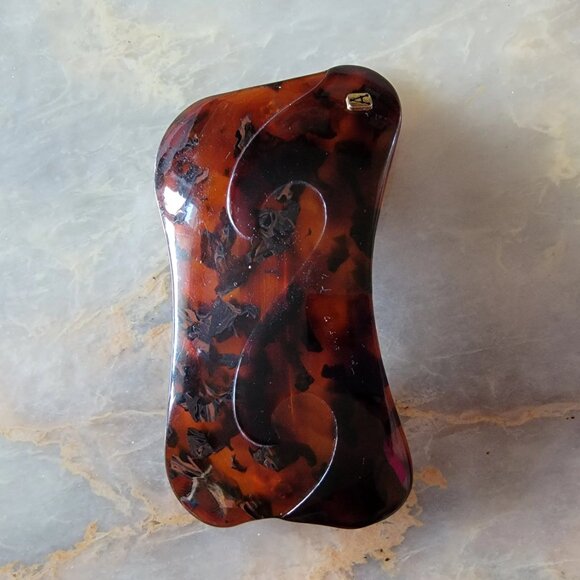Vintage Alexandre de Paris Hand Made in France Faux Tortoise Shell Hair Clip - Picture 6 of 11